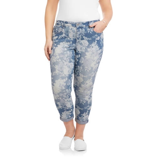 Women's Plus Faded Glory Boyfriend Crop Jeans; Choose Size Women's Plus Faded Glory Boyfriend Crop Jeans; Choose Size